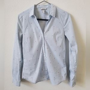 H&M striped button up with cherry print